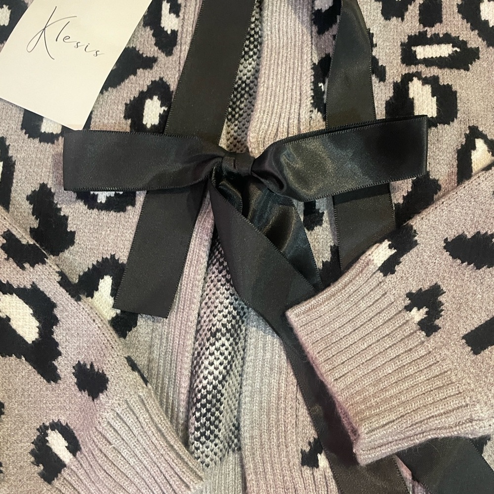 Klassy Network Pink and Black Leopard Cardigan